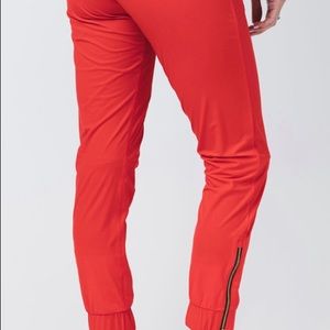 Red Everywhere Zipper Joggers